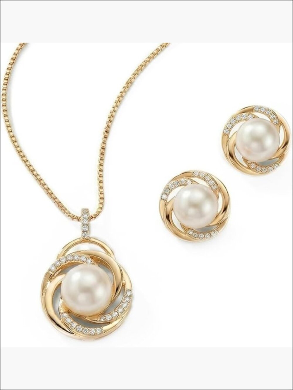 Freshwater Pearl Necklace Earrings Set Wedding Bridesmaid Gift